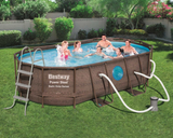Bestway 4.27m x 2.50m x 1m Power Steel™ Swim Vista Oval Pool Set with 530gal Cartridge Filter
